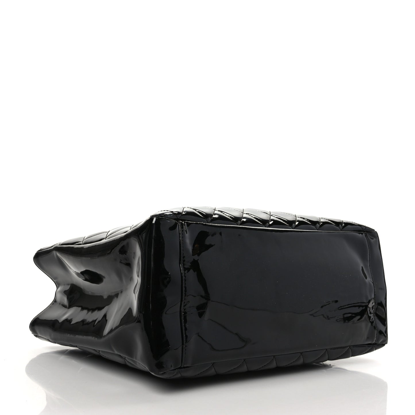 Patent Quilted Grand Shopping Tote GST Black