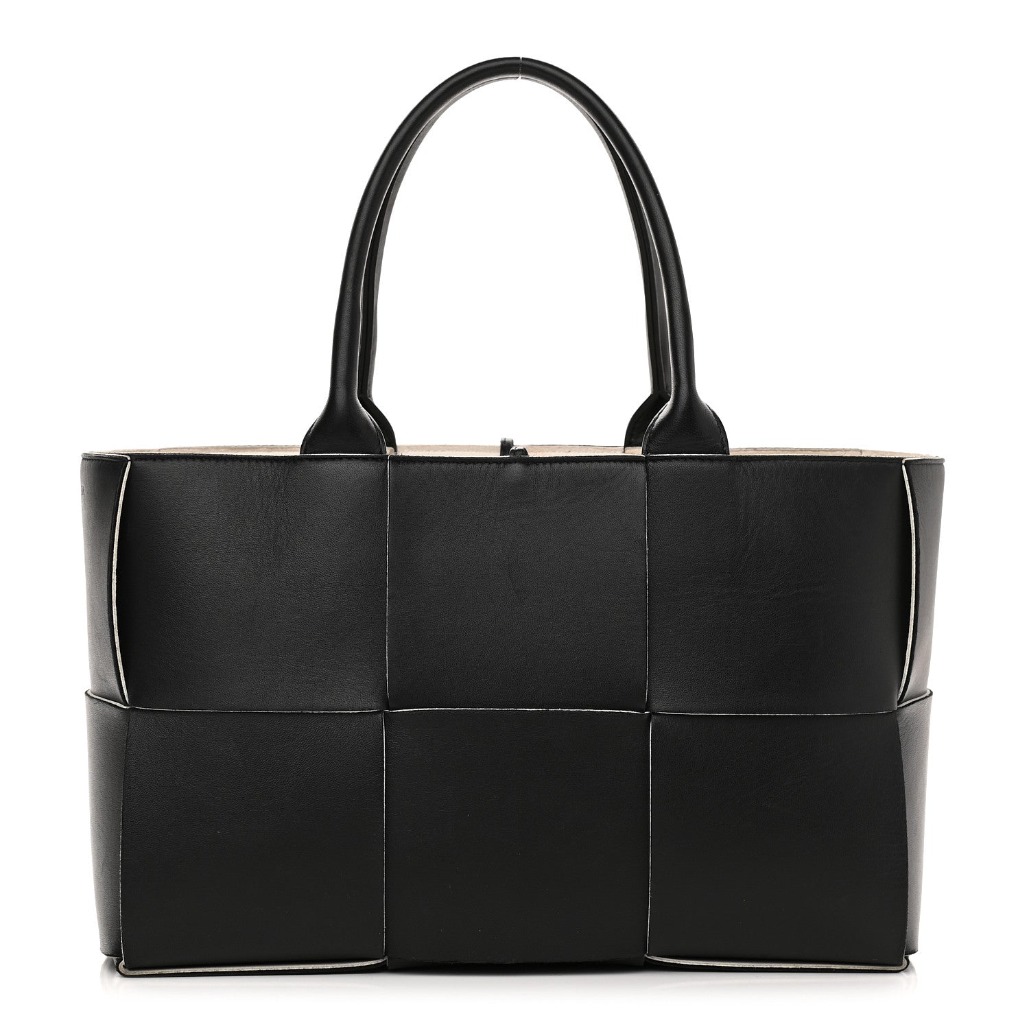 Bottega Veneta Nappa Maxi Intrecciato Small Arco Tote Black White 3 of 18