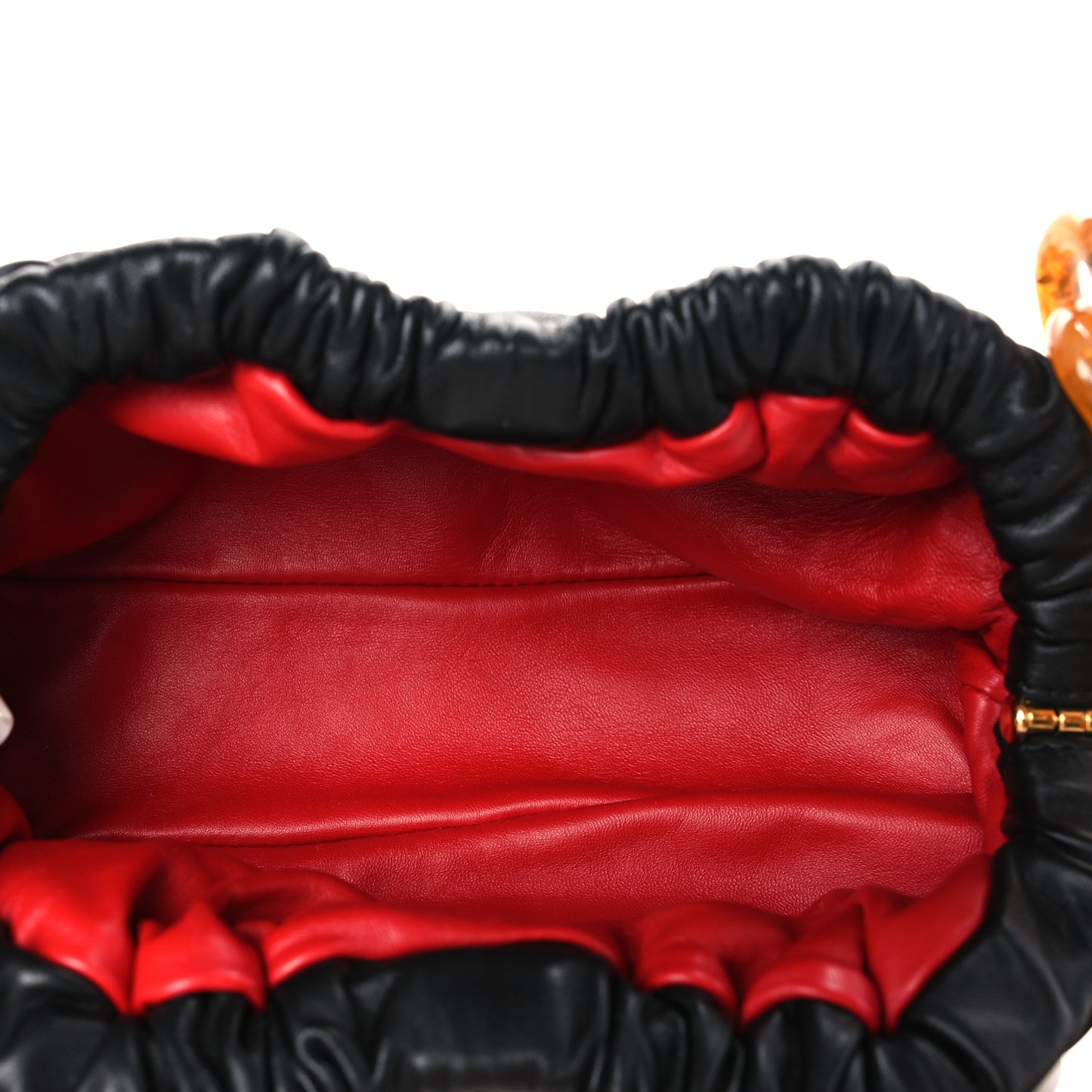 Lambskin Mini Twist Cloud Chain Clutch Black