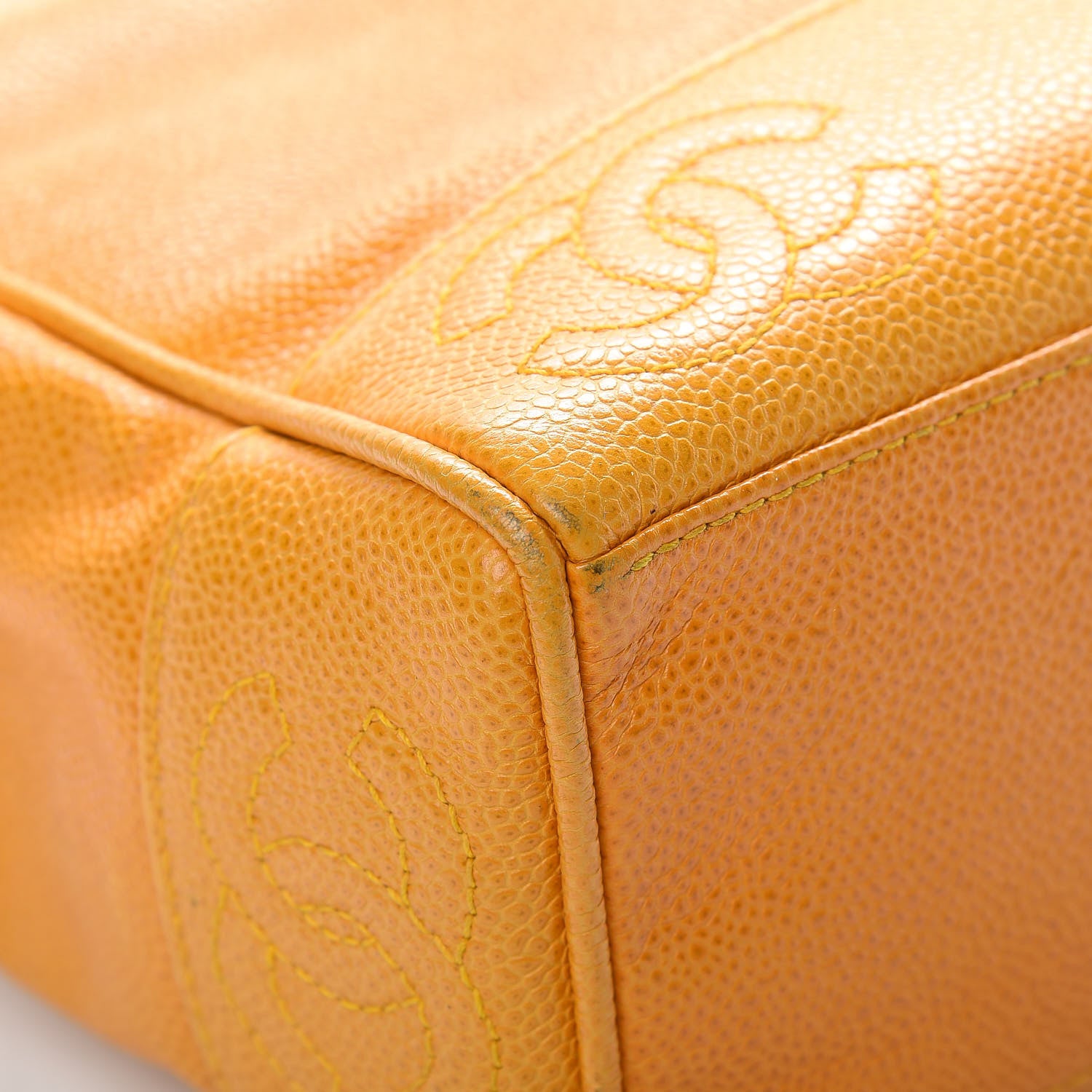Chanel Caviar CC Shoulder Bag Yellow 9 of 18