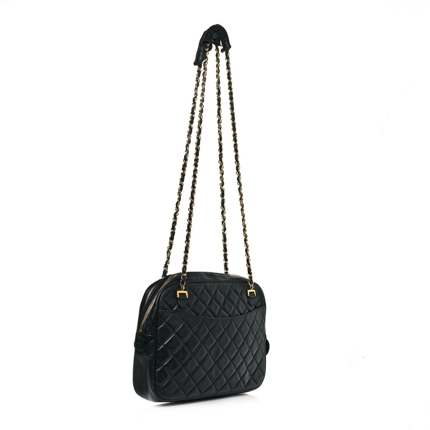 Lambskin Quilted Shoulder Bag Black