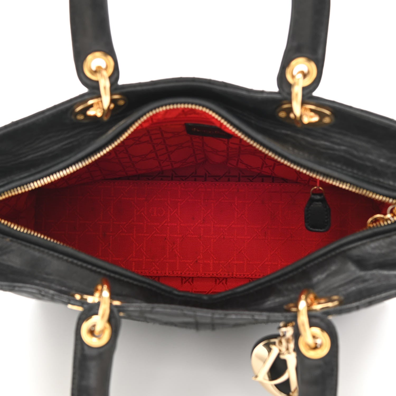 Christian Dior Lambskin Cannage Large Lady Dior Black 4 of 9