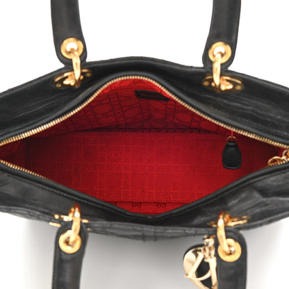 Christian Dior Lambskin Cannage Large Lady Dior Black 4 of 9