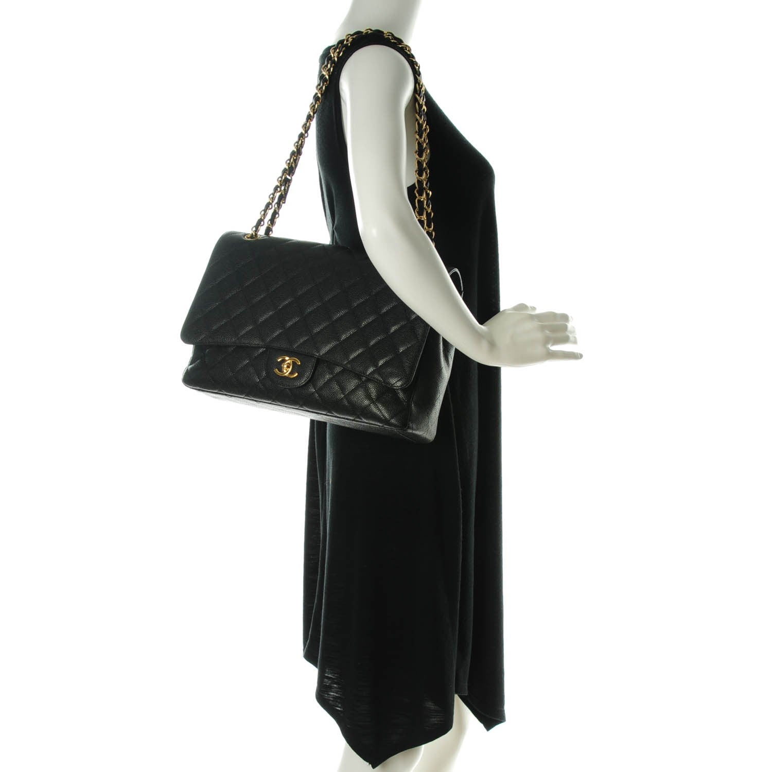 Chanel Caviar Quilted Maxi Single Flap Black 2 of 8