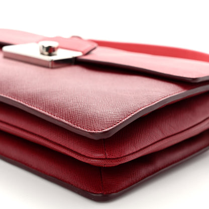 Prada Saffiano Soft Sound Shoulder Bag Rosso 10 of 10