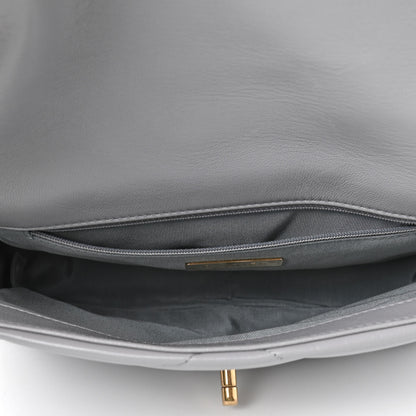 Chanel Goatskin Quilted Medium Chanel 19 Flap Grey 4 of 4
