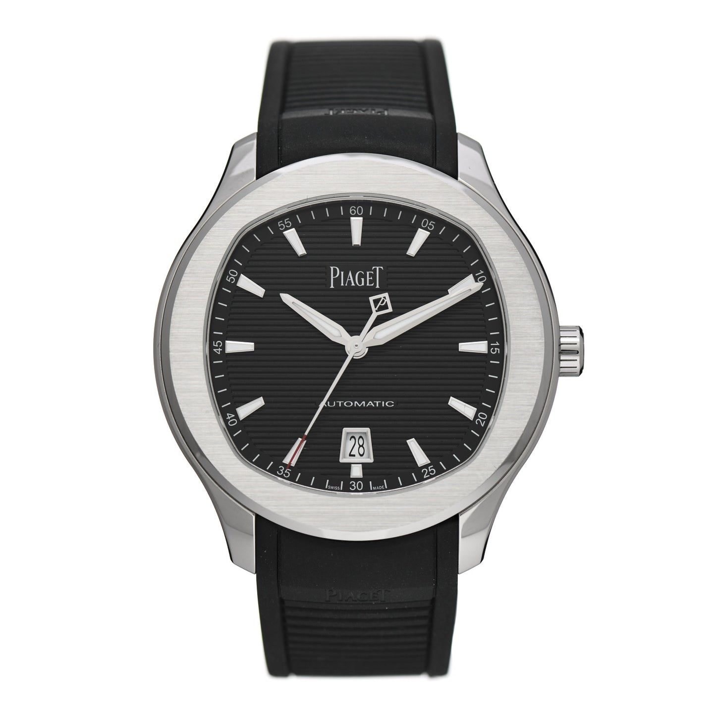 Stainless Steel Rubber 42mm Polo Date Automatic Watch Black