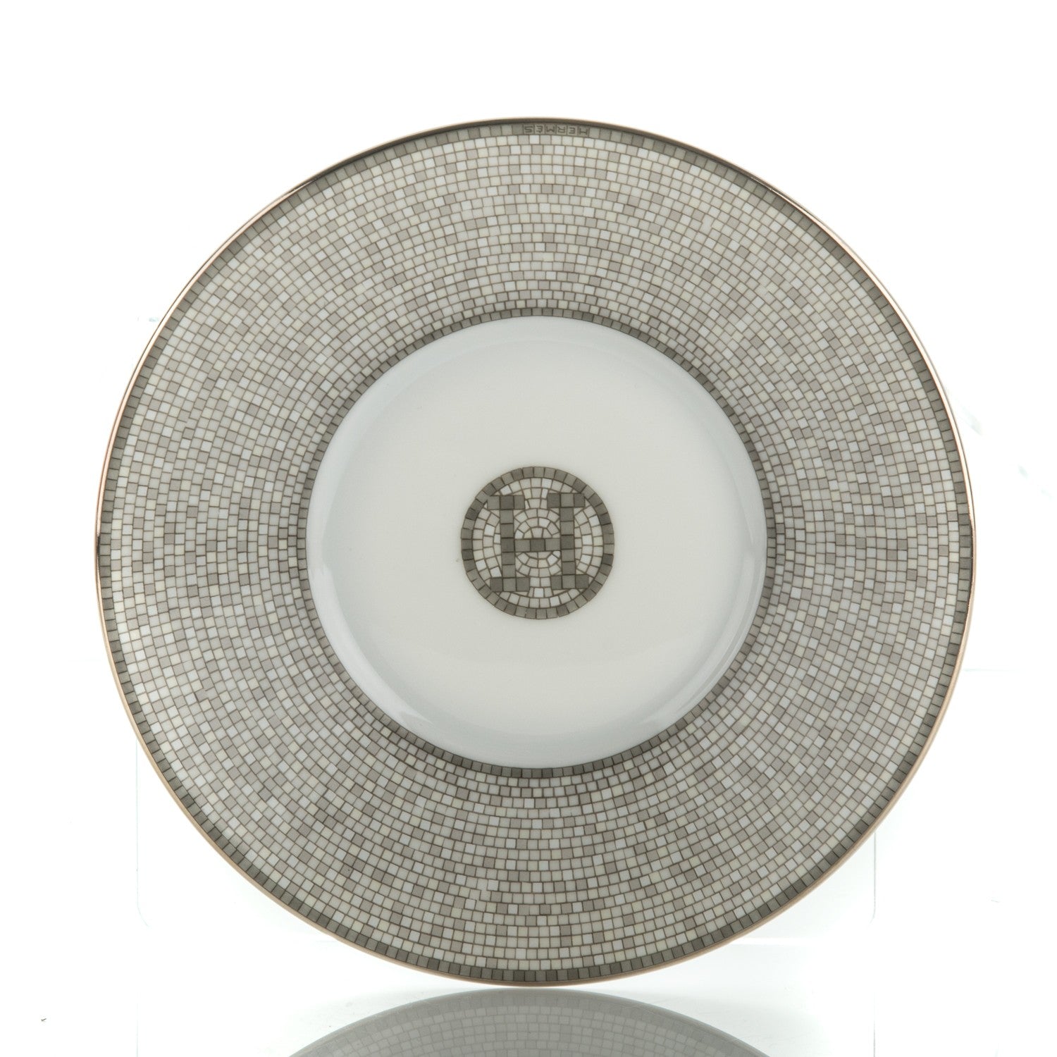 Hermes Porcelain Mosaique Au 24 Platine Tea Cup And Saucer Set Of 2 7 of 12