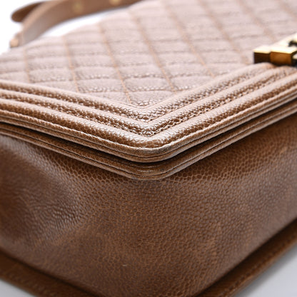 Chanel Caviar Quilted New Medium Boy Flap Brown 14 of 16