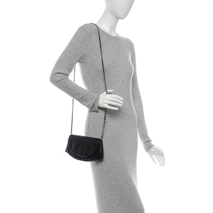 Chanel Caviar Half Moon Wallet On Chain WOC Black 2 of 8