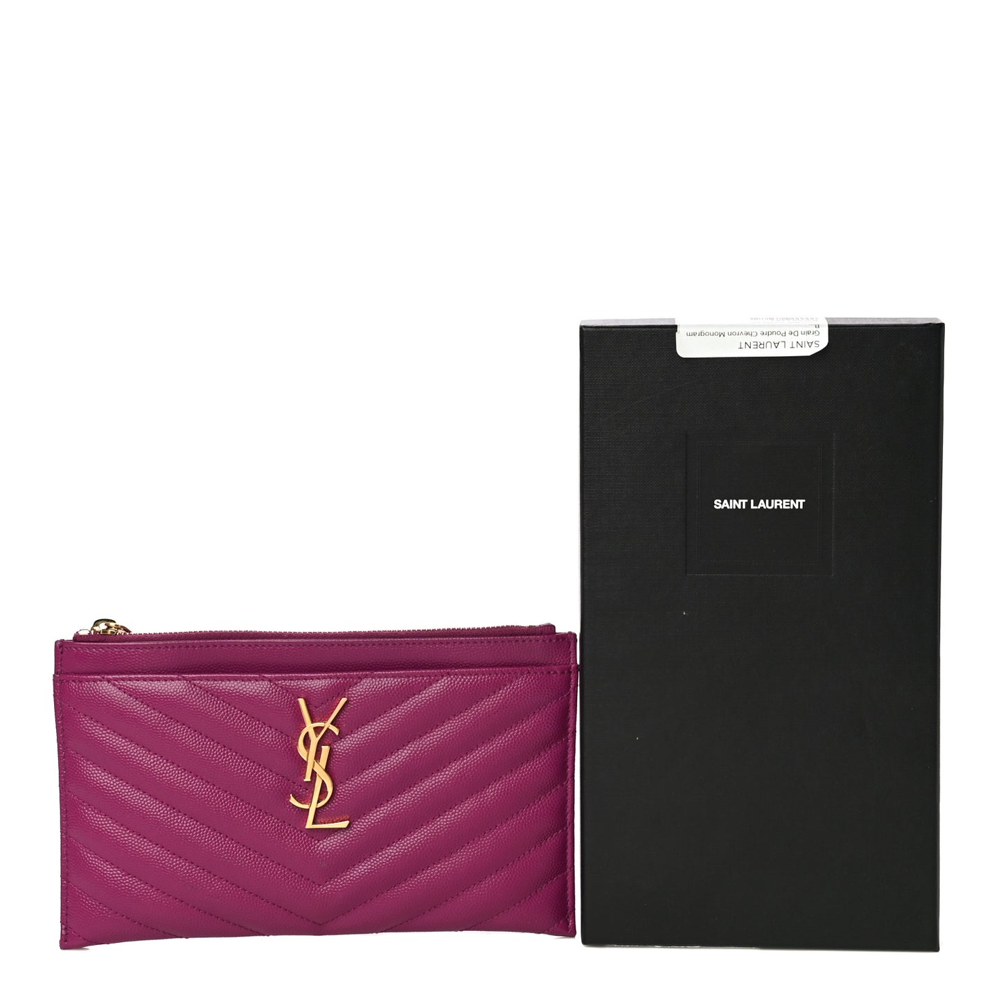 Grain De Poudre Chevron Monogram Bill Pouch Dark Grape