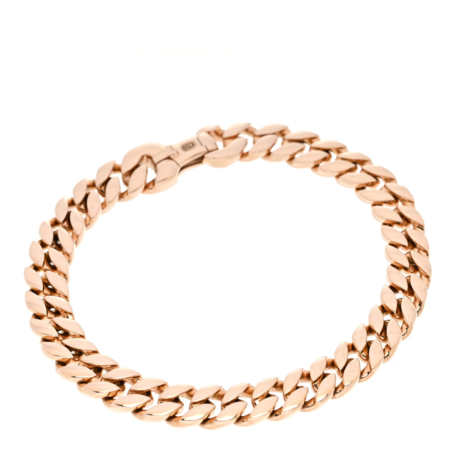 18K Rose Gold 8mm Curb Chain Bracelet