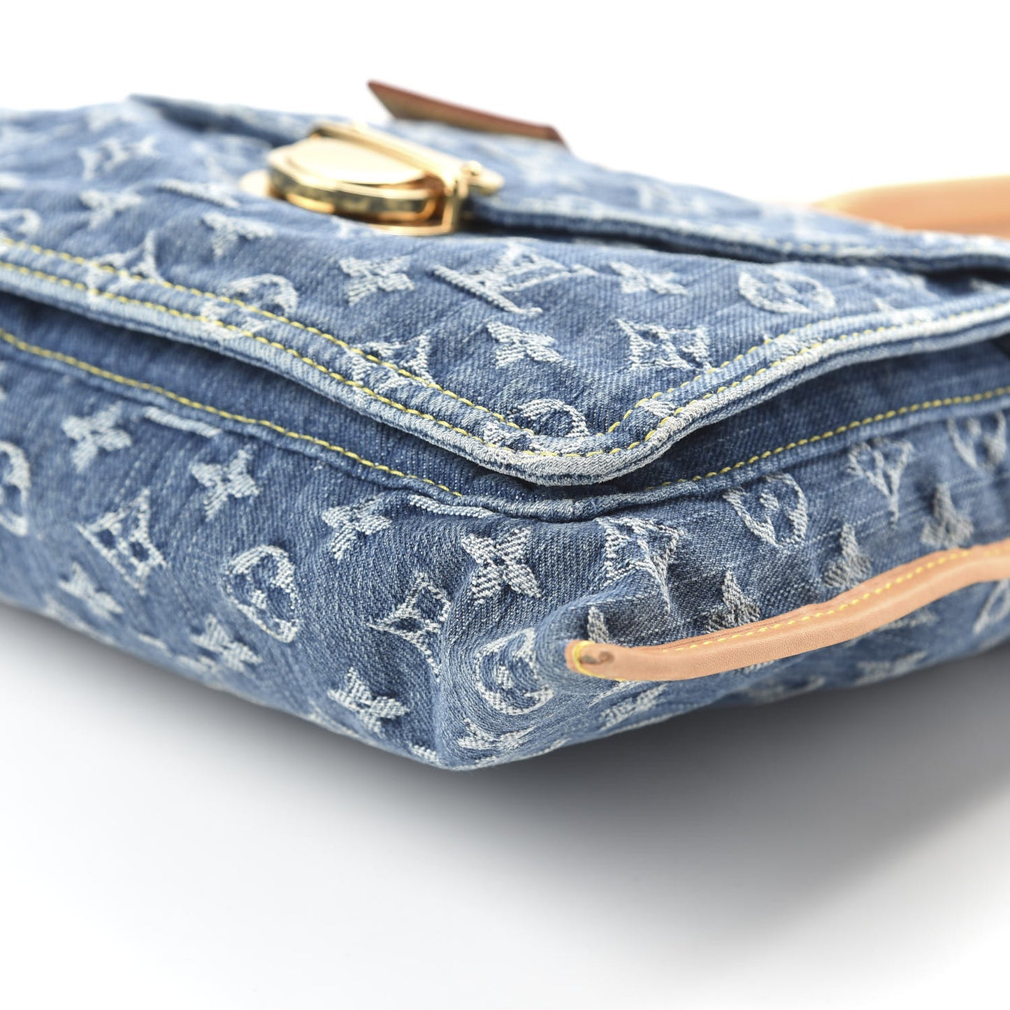 Monogram Denim Sac Plat Blue