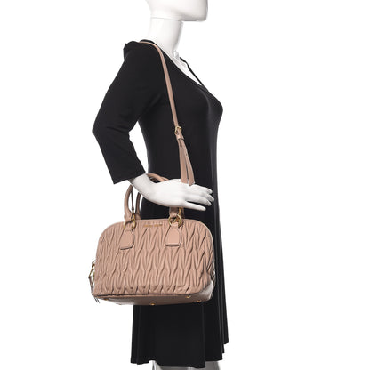 Miu Miu Nappa Matelasse Top Handle Bowler Cammeo 2 of 13