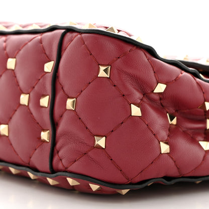 Valentino Garavani Nappa Medium Rockstud Spike Shoulder Bag Rubino 9 of 9
