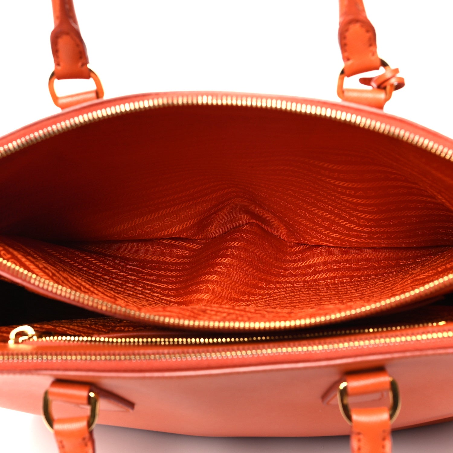 Prada Saffiano Large Galleria Double Zip Tote Papaya 5 of 13