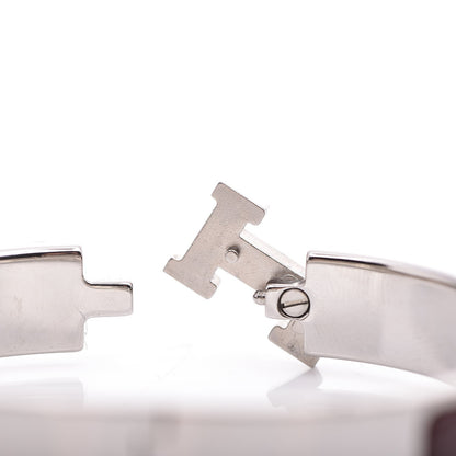 Hermes Enamel Narrow Clic Clac H Bracelet PM Burgundy 5 of 6
