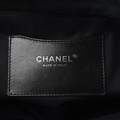 Chanel Iridescent Calfskin Stitched Extra Large Just Mademoiselle Bowling Bag Black 8 of 15