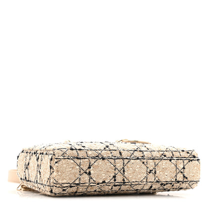 Christian Dior Tweed Cannage Medium Lady D-Joy Natural Black 4 of 12