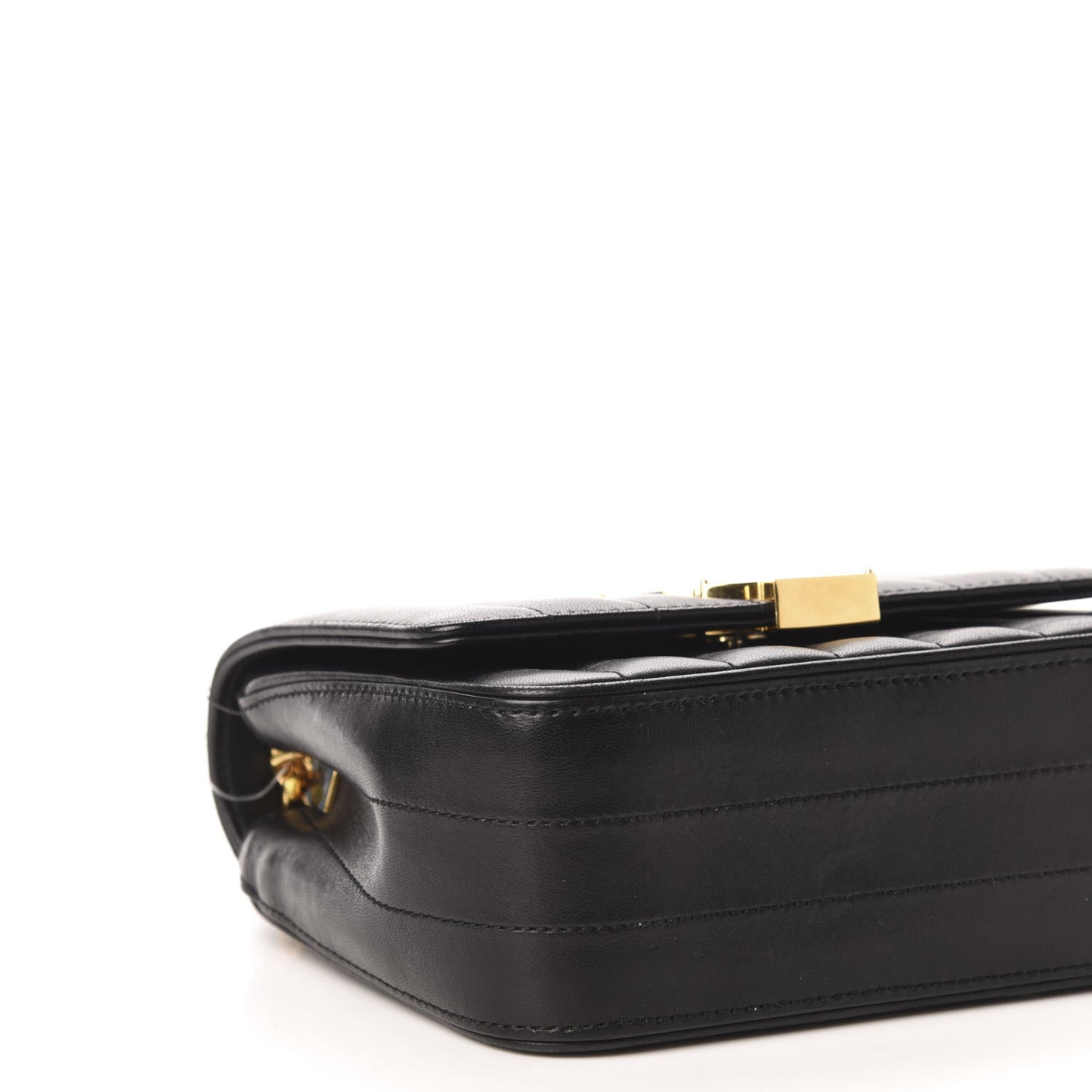 Lambskin Matelasse Monogram Small Vicky Chain Bag Black