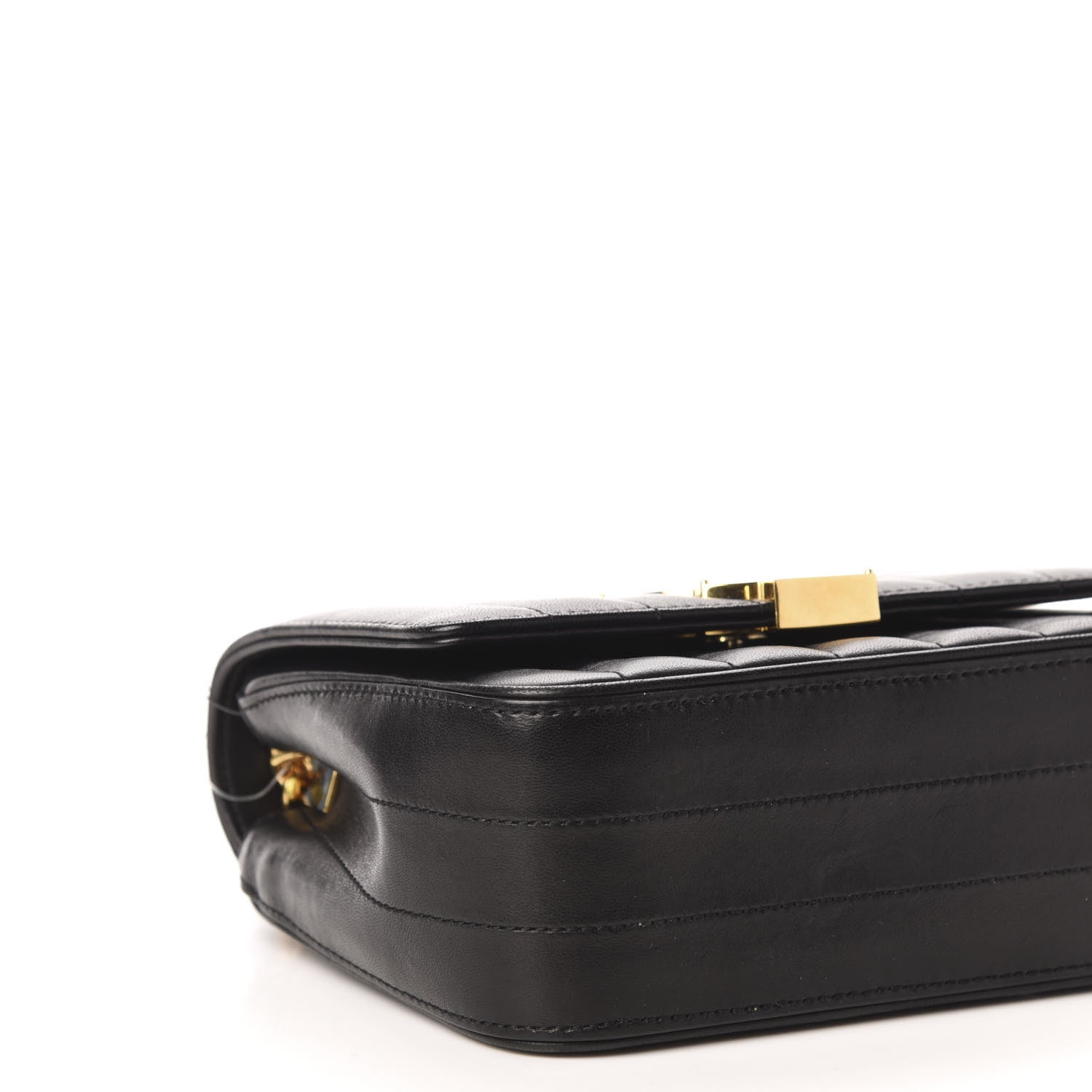 Saint Laurent Lambskin Matelasse Monogram Small Vicky Chain Bag Black 9 of 11