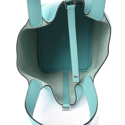 Hermes Taurillon Clemence Swift Picotin Lock 22 MM Bleu Atoll 5 of 11