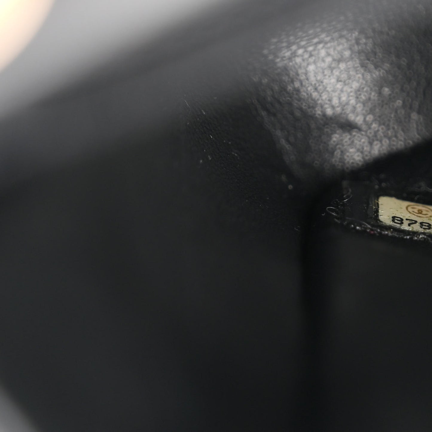 Lambskin Quilted Perforated Edge Flap Black Beige