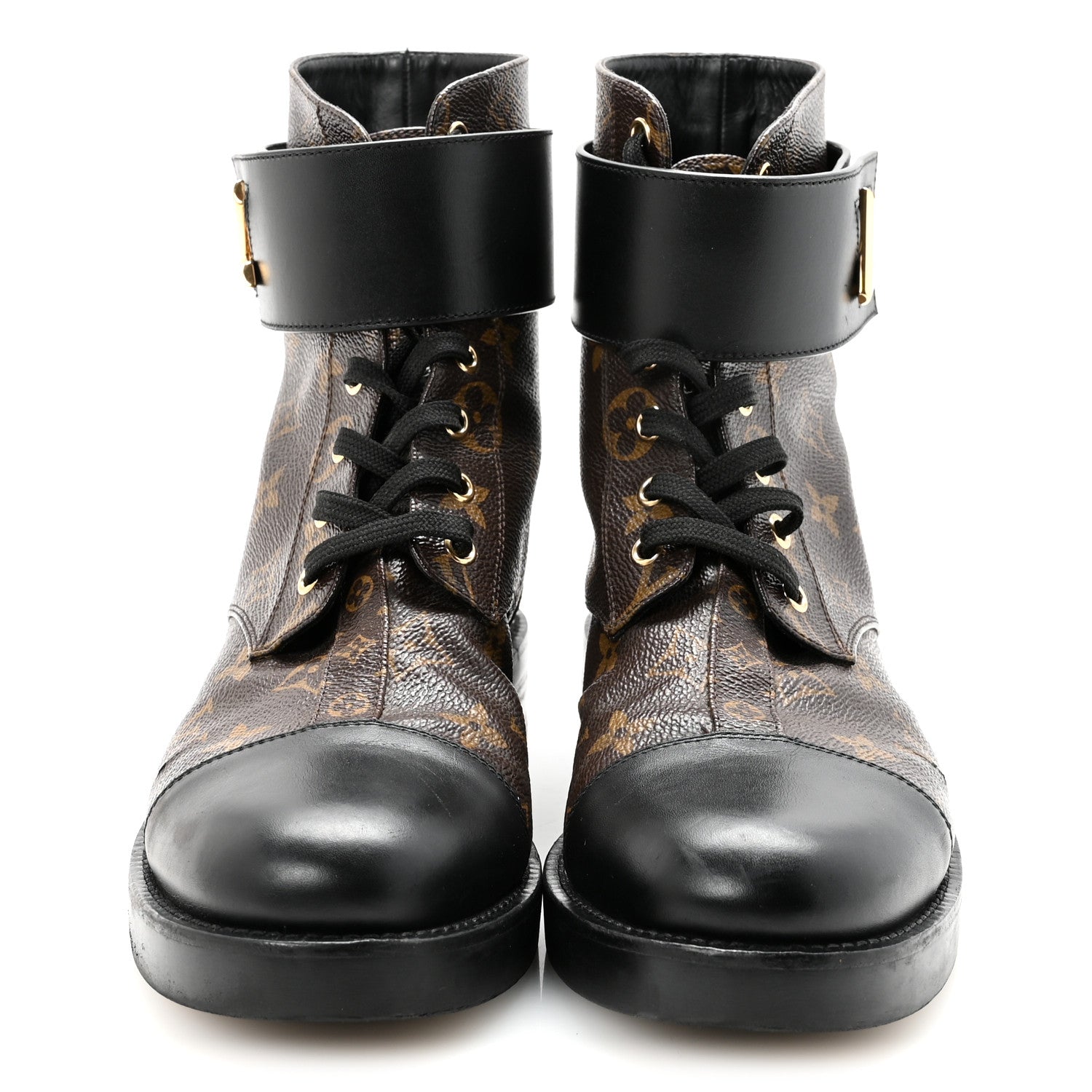 Louis Vuitton Calfskin Monogram Wonderland Flat Ranger Boots 40 Black 3 of 8