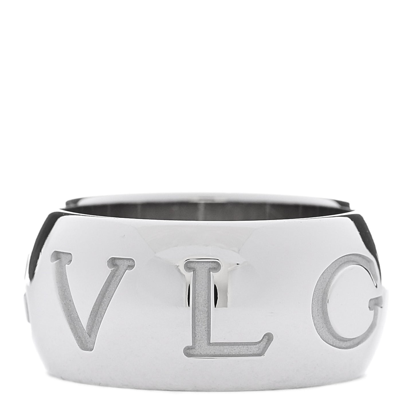 18K White Gold Monologo Band Ring 56 7.5