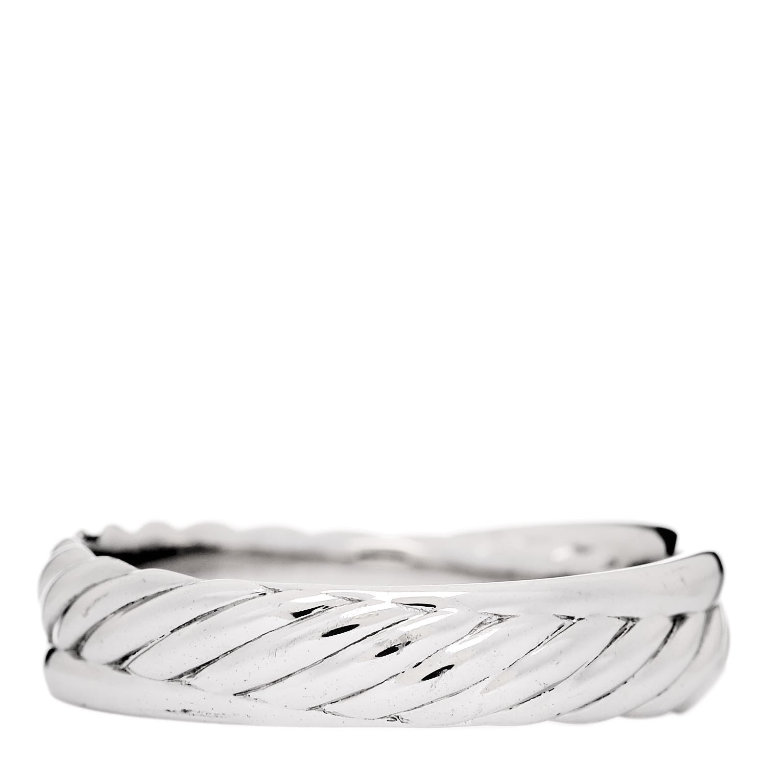 David Yurman Sterling Silver Diamond 5mm Crossover Ring 57 8 3 of 5