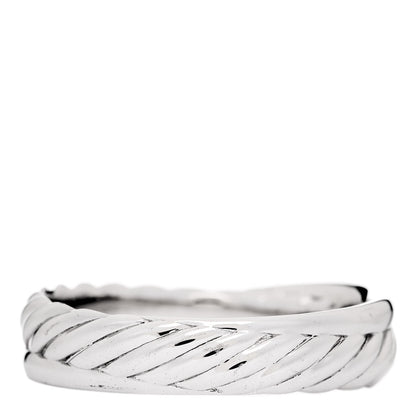 David Yurman Sterling Silver Diamond 5mm Crossover Ring 57 8 3 of 5