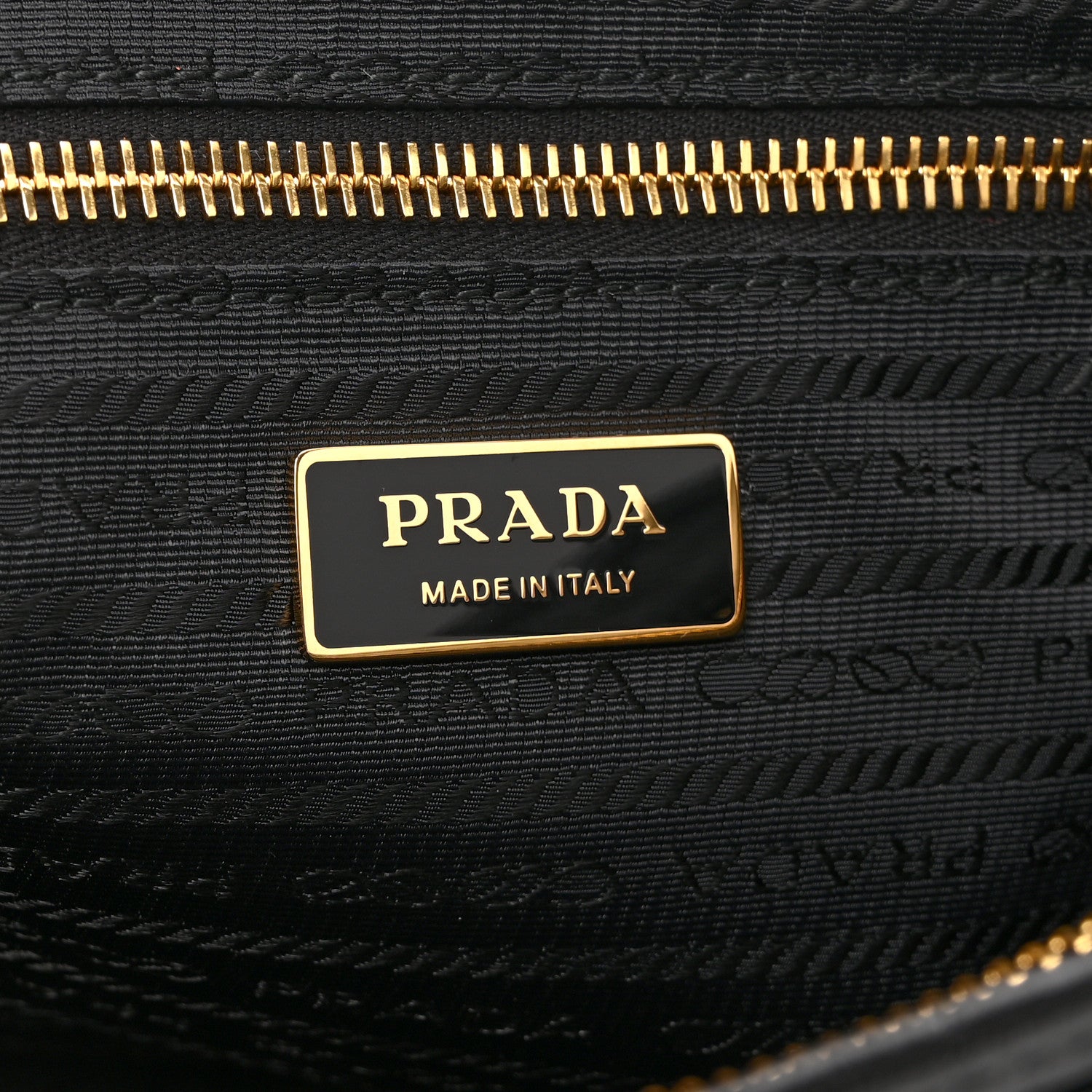 Prada Glossy Calfskin Triangle Large Bonnie Shoulder Bag Black 6 of 10