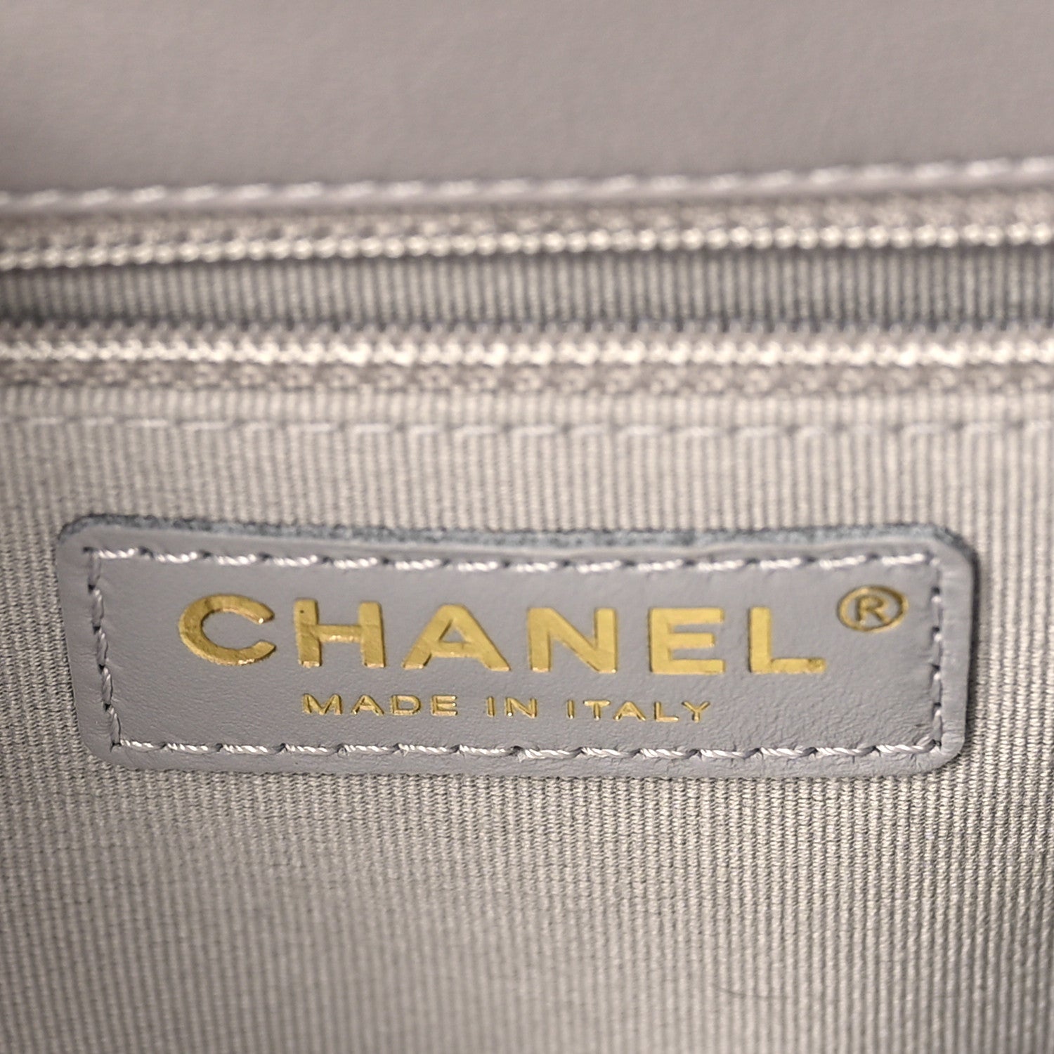 Chanel Calfskin Stitched Chain Flap Grey 6 of 11