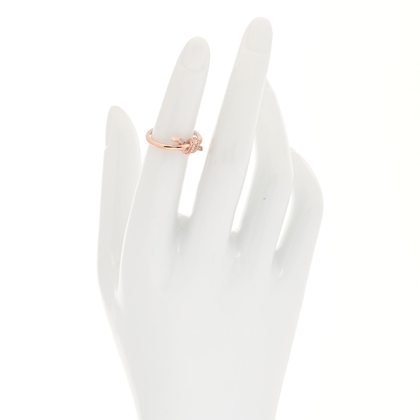 18K Rose Gold Diamond Small Knot Ring 49 5