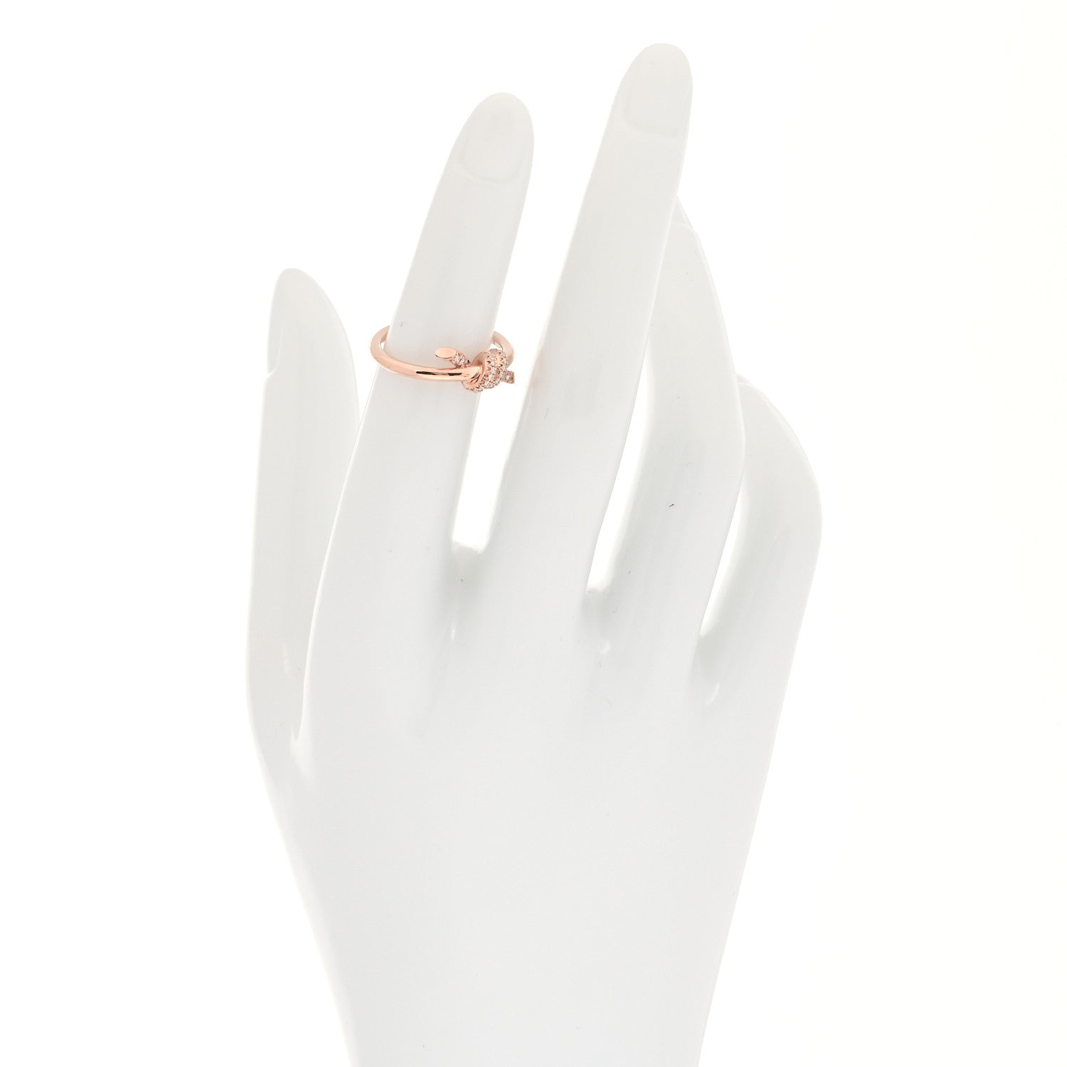 Tiffany 18K Rose Gold Diamond Small Knot Ring 49 5 2 of 5