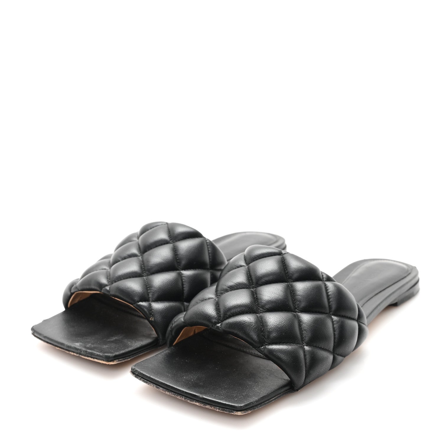 Bottega Veneta Nappa Matelasse Padded Flat Sandals 37.5 Black 4 of 9