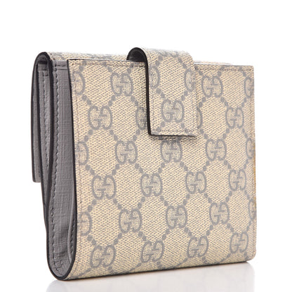 Gucci GG Supreme Monogram GG Pierce French Flap Wallet Ecru Grigio 3 of 9