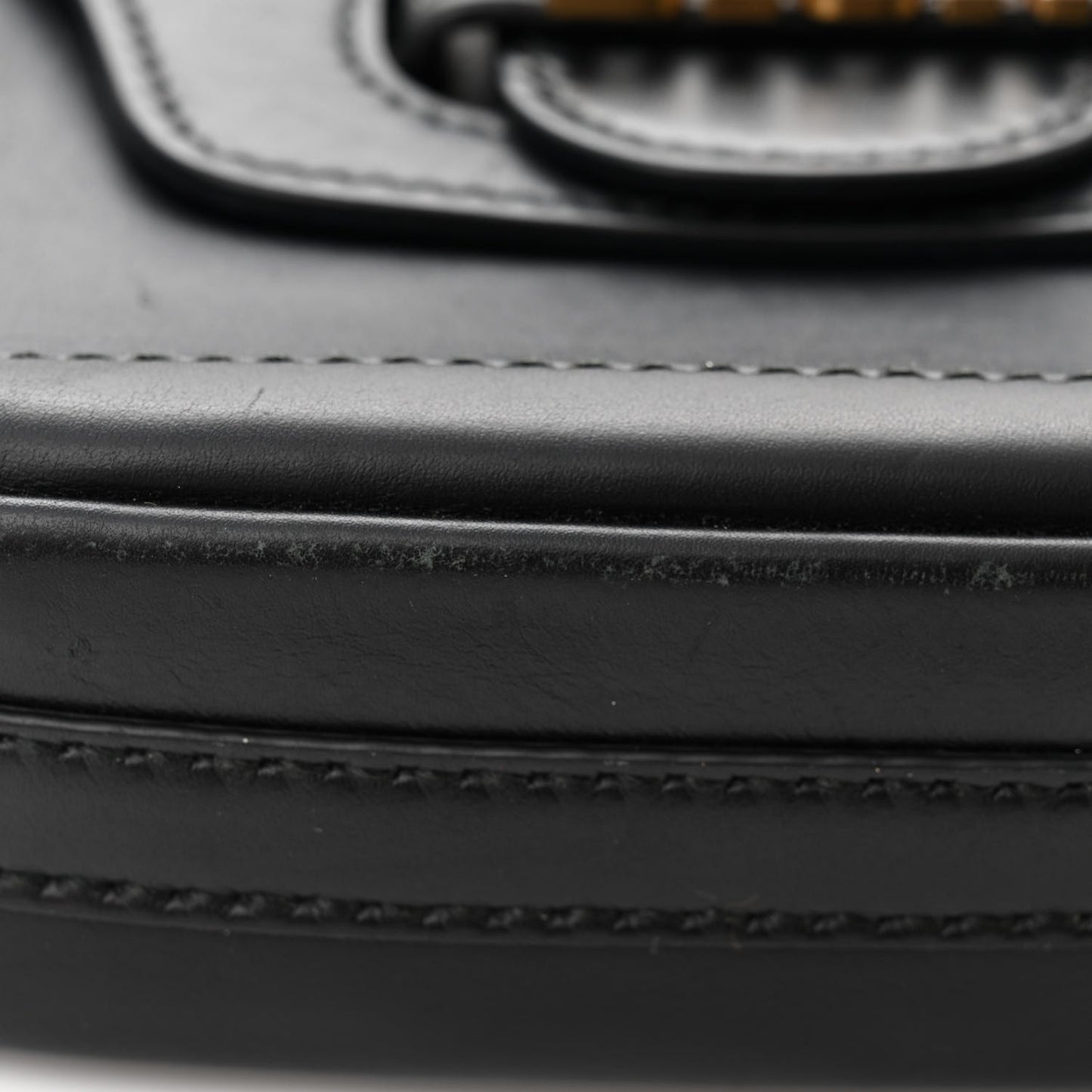 Calfskin D Fence Saddle Bag Black