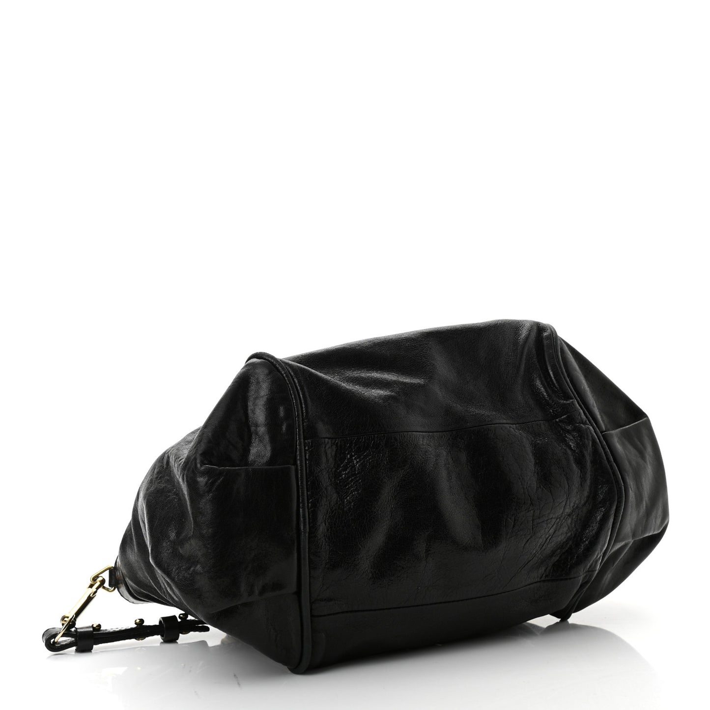 Tumbled Lambskin Small Ethel Satchel Black