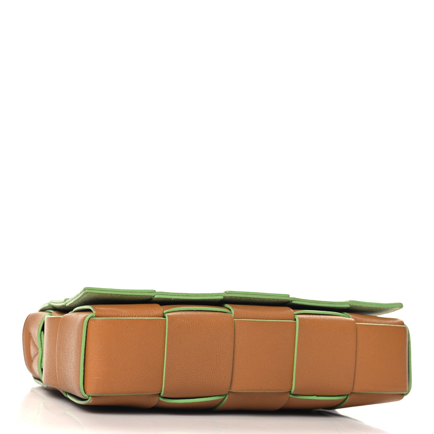 Bottega Veneta Buffalo Maxi Intrecciato Cassette Bicolor Crossbody Bag Caramel Pistachio 4 of 10