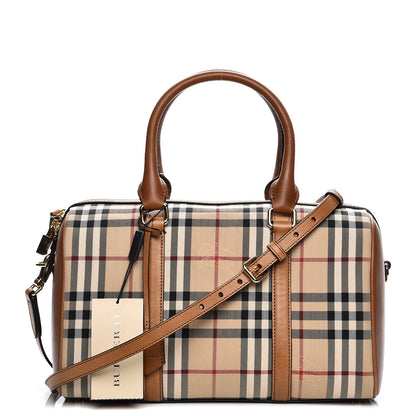 Burberry Horseferry Check Medium Alchester Bowling Bag Tan 1 of 9