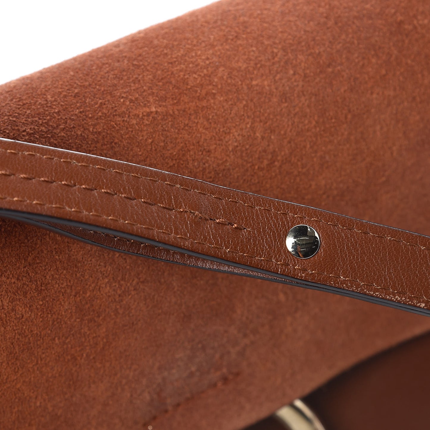 Suede Calfskin Small Faye Shoulder Bag Tobacco