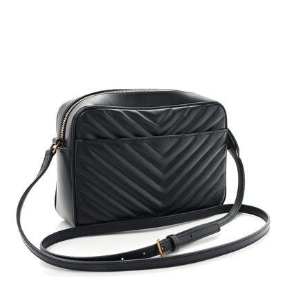 Saint Laurent Calfskin Matelasse Monogram Lou Camera Bag Deep Marine 3 of 14