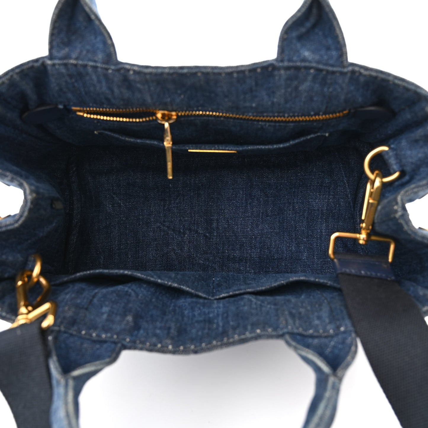 Denim Logo Tote Bleu