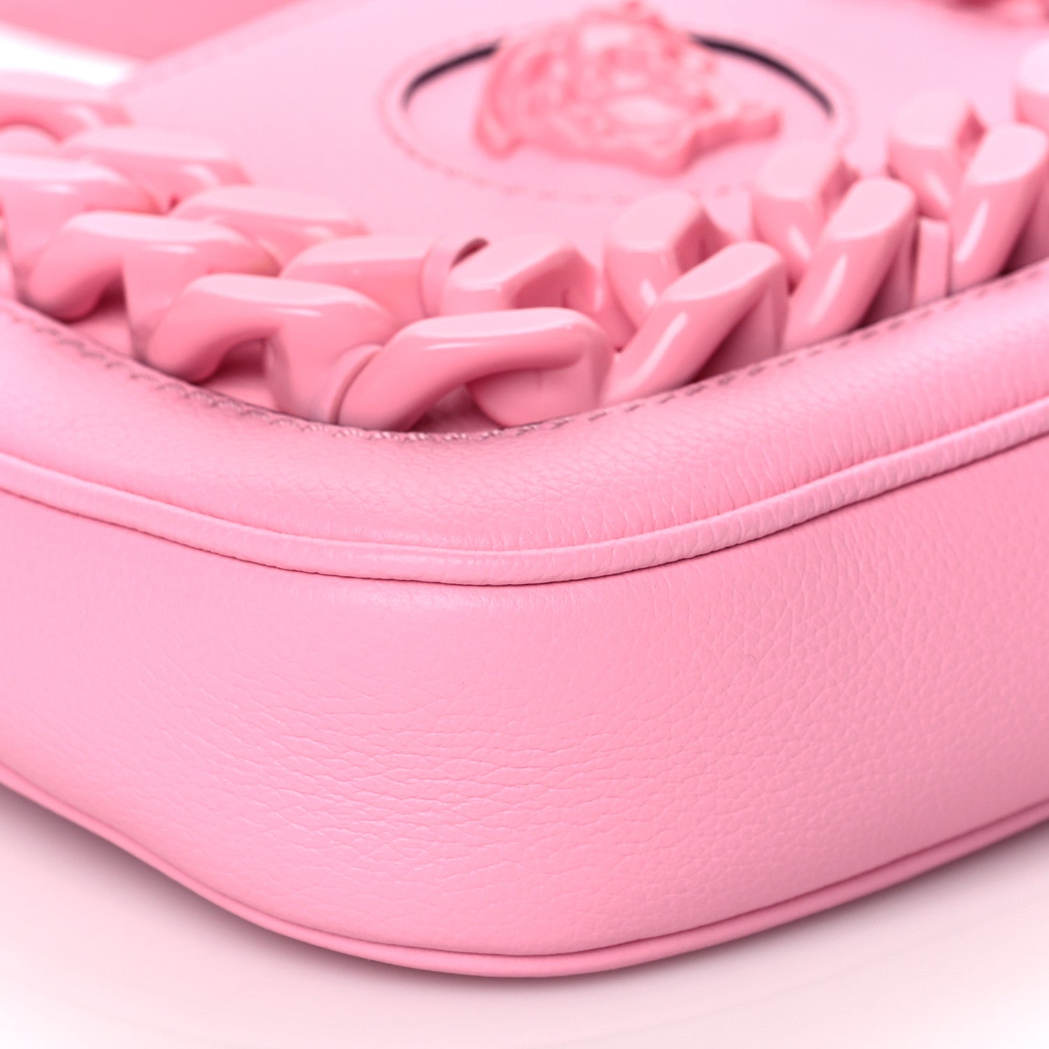 Versace Calfskin La Medusa Small Chain Hobo Bag Pink 7 of 8