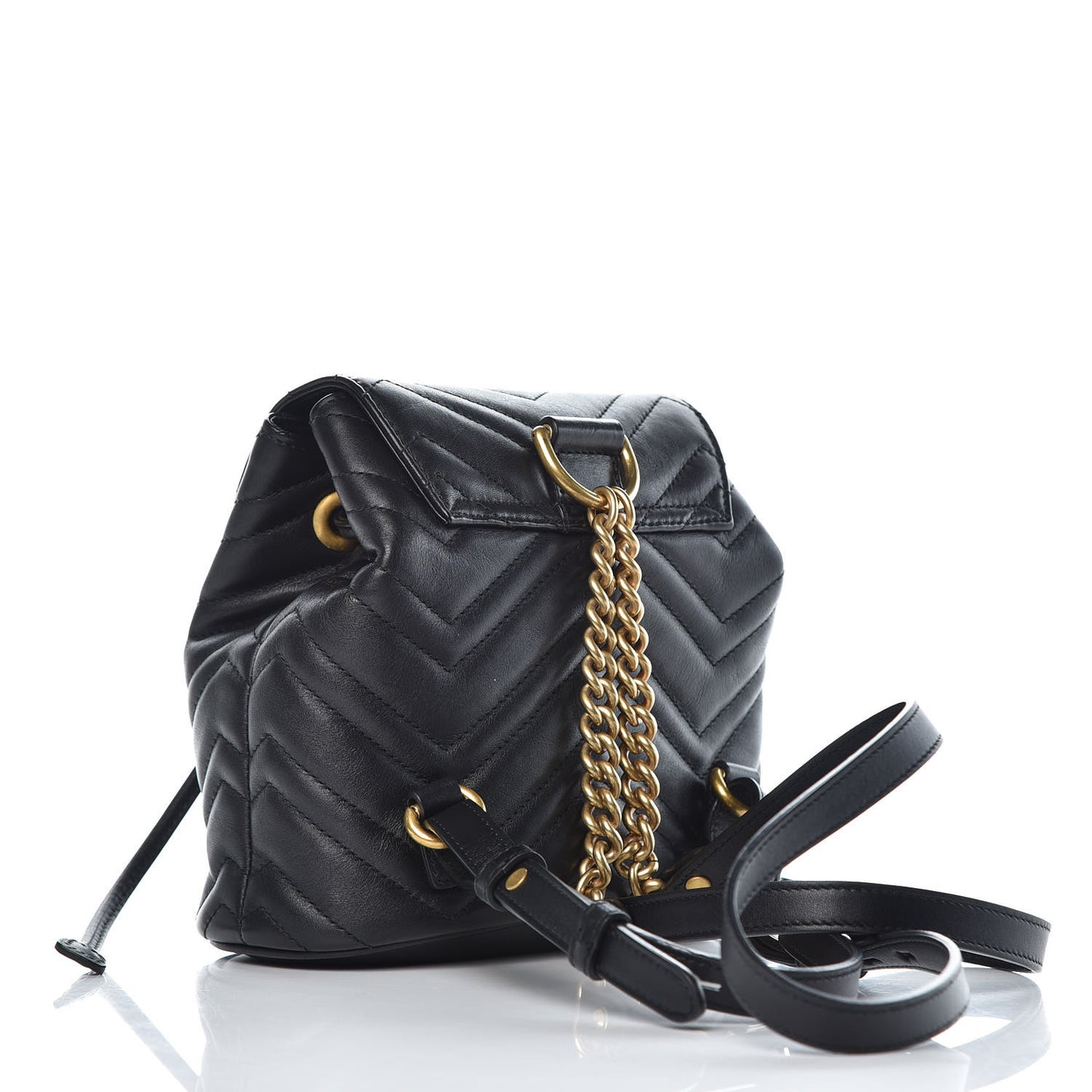 Calfskin Matelasse GG Marmont Flap Backpack Black