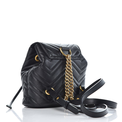 Gucci Calfskin Matelasse GG Marmont Flap Backpack Black 3 of 12