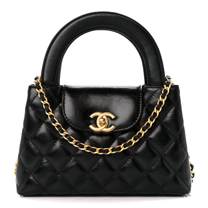 Chanel Shiny Aged Calfskin Quilted Nano Kelly Shopper Black 1 of 10