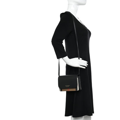 Burberry Calfskin Vintage Check Small Loxley Crossbody Black 2 of 9