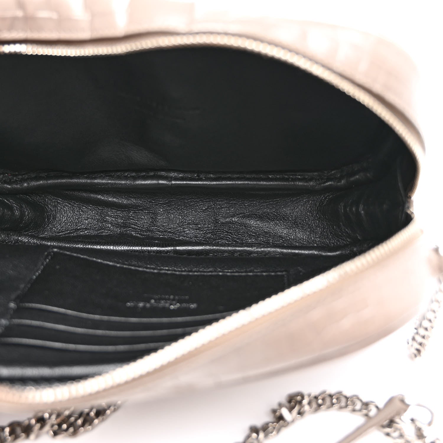 Saint Laurent Calfskin Crocodile Embossed Monogram Mini Lou Camera Bag Fog 5 of 10